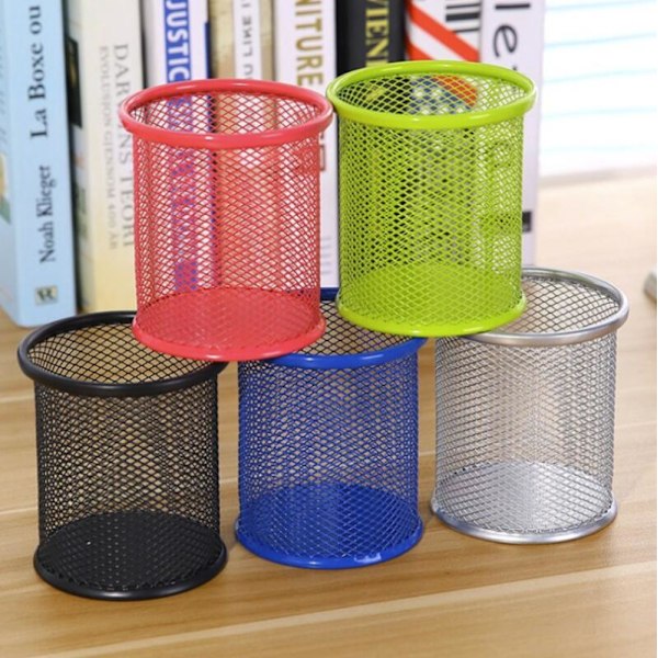 Desktop Metal Mesh Penholder (Rund Sort)