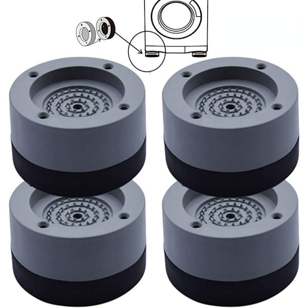 4 Stycken Anti-Vibrationsmatta för Tvättmaskin, Anti-Vibrations Gummifötter, för Tvättmaskin, Kylskåp, 4cm