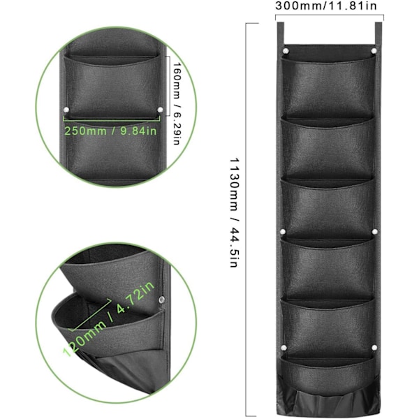 Jordbærpose, 2-pak 10 gallon jordbæravlsposer med 8 sidelommer, åndbart non-woven stof forstærket håndtag til have
