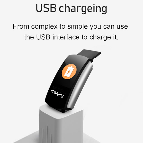 Aktivitetsarmband med puls, sömnmonitor, stegräknare IP67 Svart 0.96