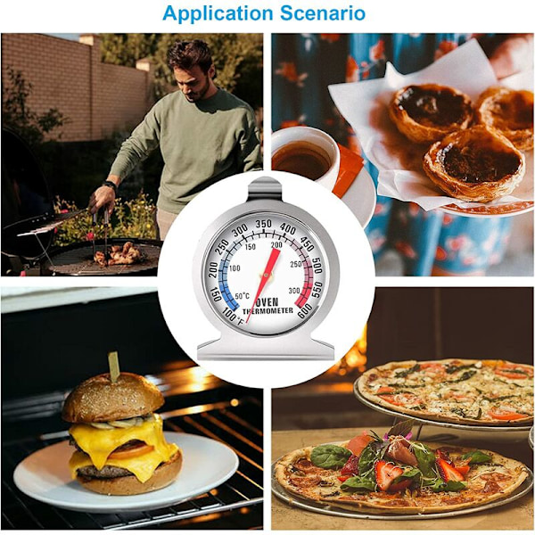 3 Stycken Ugnstermometer 50-300°C/100-600°F Rostfritt Stål Ugn Kök Stektermometer för Mätning av BBQ Matlagningstemperatur