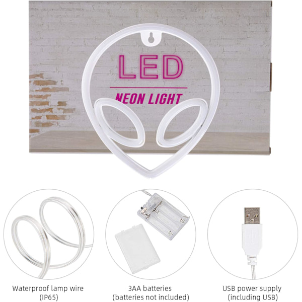 LED Neonljus - Neonlampor - Dekorativa Vägglampor - USB-driven - Hem, Bar, Fest Nattlampor - Aliens,