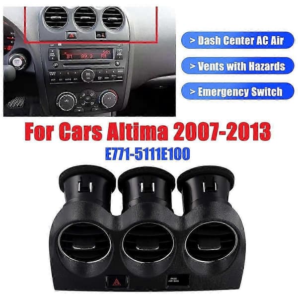 För 2006-2012 Dash Air Vent Outlet Luftkonditionering Frisk Luft Utloppsventil Mittgaller Luftfönster