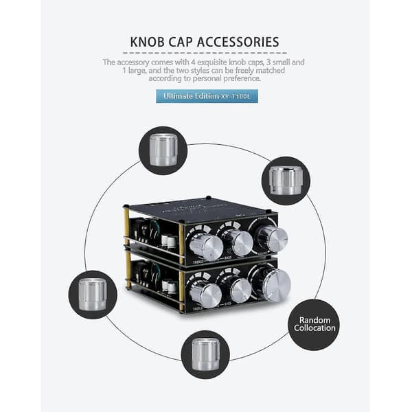 Klasse D 2.1-kanals Bluetooth 5.0-forstærkerkort 100W+100W hjemmelyd