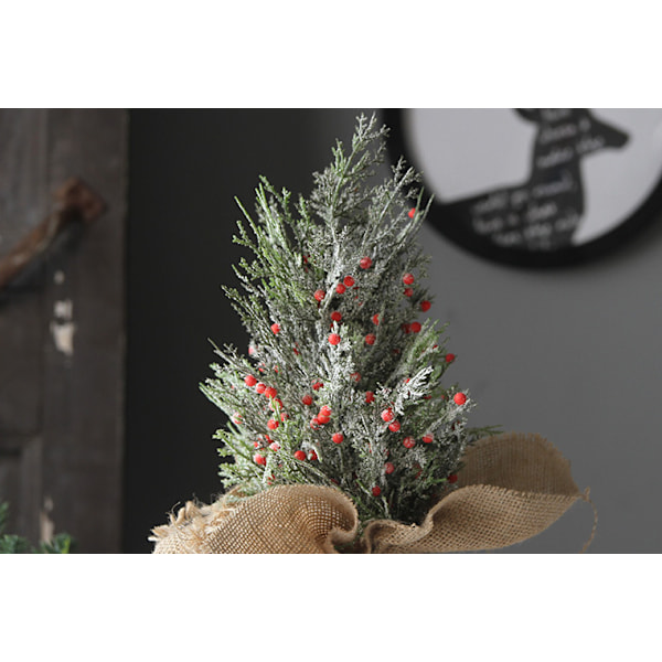 Joulutoimiston pienet joulukuusen koristeet, keinotekoinen sypressi, punainen marjajauhe joulukuusi (punainen marjalumipuu 30cm)