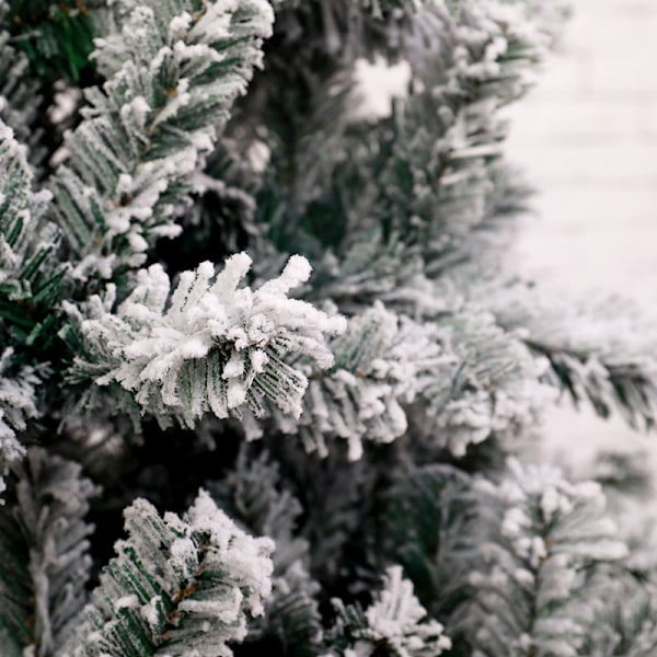Juletræsflokning, juledekorationstræ med snefnugscene (120 cm-100T flokningstræ)