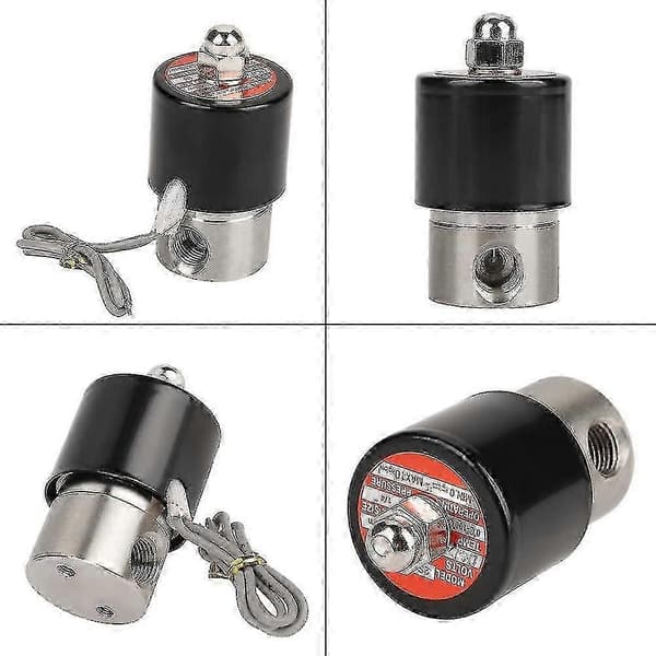 DC 12V elektrisk magnetventil G1/4\" elektrisk magnetventil normalt lukket luftventil 304 rustfrit stål