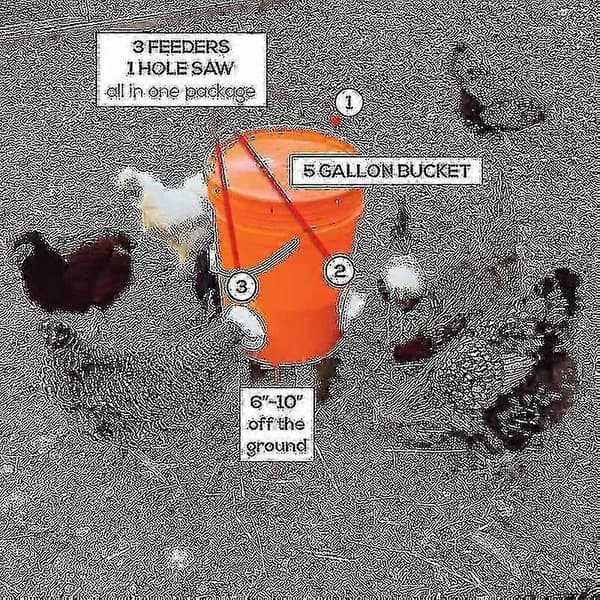 Set med 5 Regnsäkra Foderportar för Fjäderfä