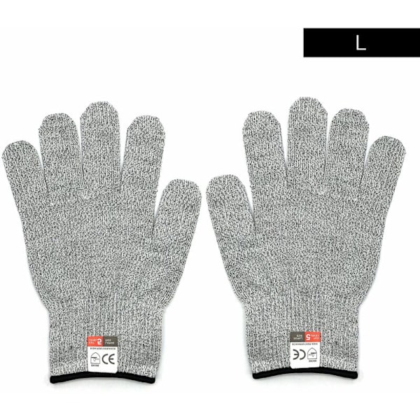 Skärsäkra handskar Livsmedelsgodkända skärsäkra handskar grå *L---23cm--58g svart kant