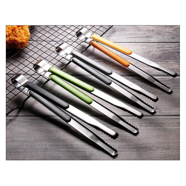 Mad Tang Rustfrit Stål BBQ Brødtang Grilltang (25,5 CM Ren Sort)
