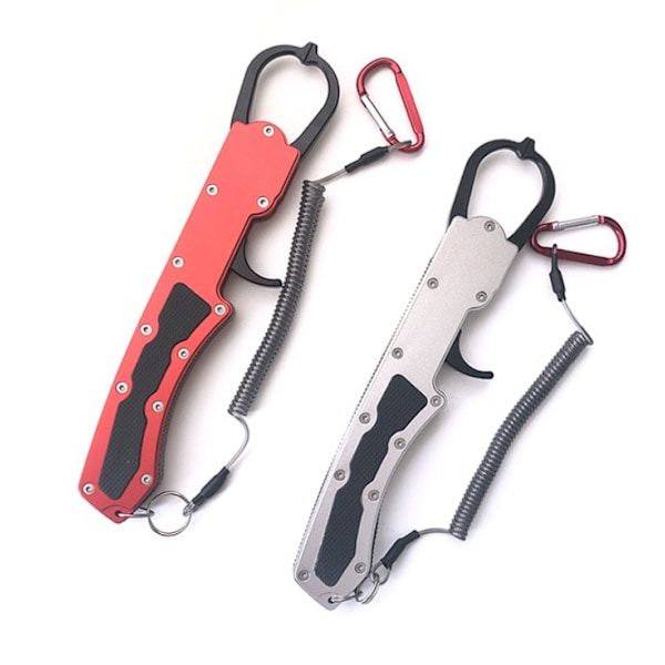 Fiskkontroll av pistoltyp, fiskklämma, betestång, multifunktionell fiskkontroll av aluminiumlegering, fisklyftare (silver (färglåda) (ingen logotyp))