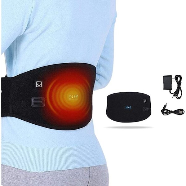USB Genopladeligt Elektrisk Lændevarmende Bælte Varmende Abdominal Terapi Taljestøtte Bælte Rygvarmende Bælte til Talje Abdomen