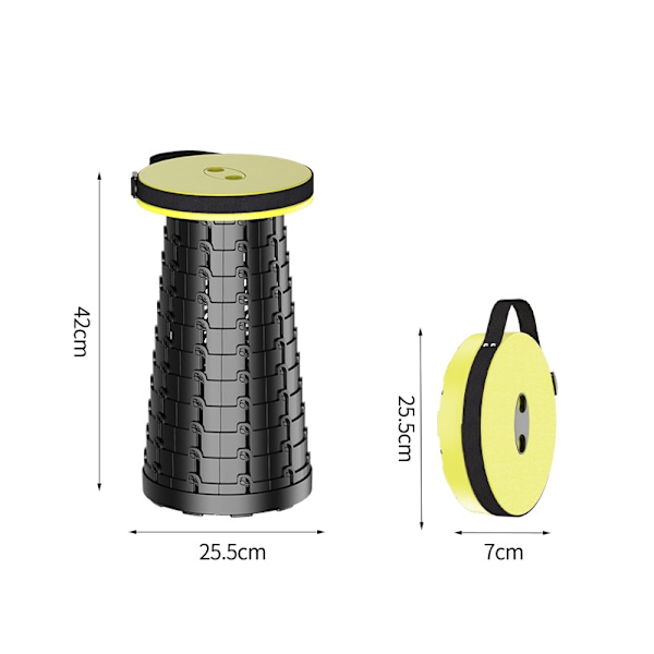 Kannettava kokoontaitettava jakkara, toisen sukupolven sisäänvedettävä jakkara, retkijakkara kalastukseen/grillaukseen/sisä-/ulkoaktiviteetteihin, maksimikuorma 180 kg punainen -