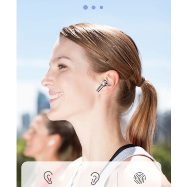 Transparent HD Samtal Headset med Dubbla Mikrofoner (Space Gray)