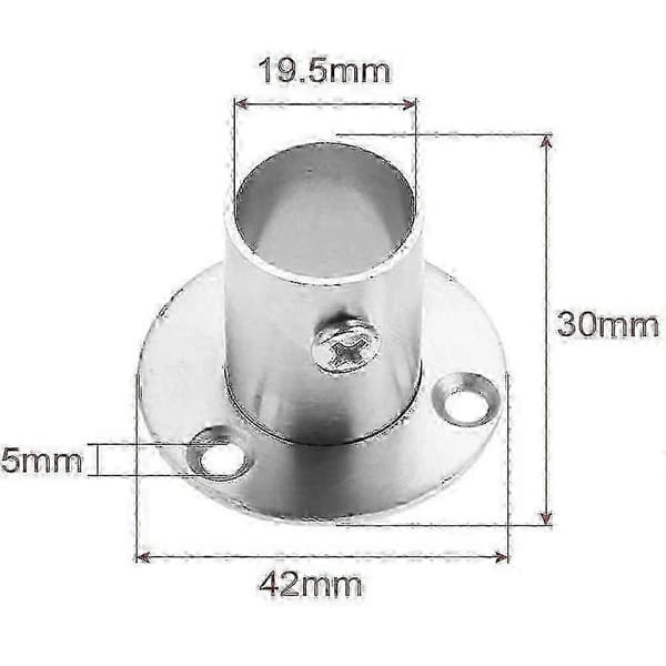 2 X Rørflangeholder i rustfrit stål 19mm