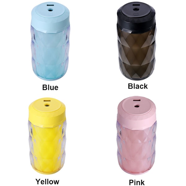 USB Krystal Flaske Luftfugter Bærbar Natlampe Mini (Blå)