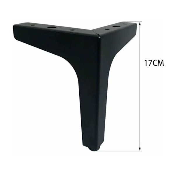 Trident Sohvan Huonekalujalat Metalliset TV-kaapin Sohvapöydän Jalat Mattamusta-17cm 4kpl