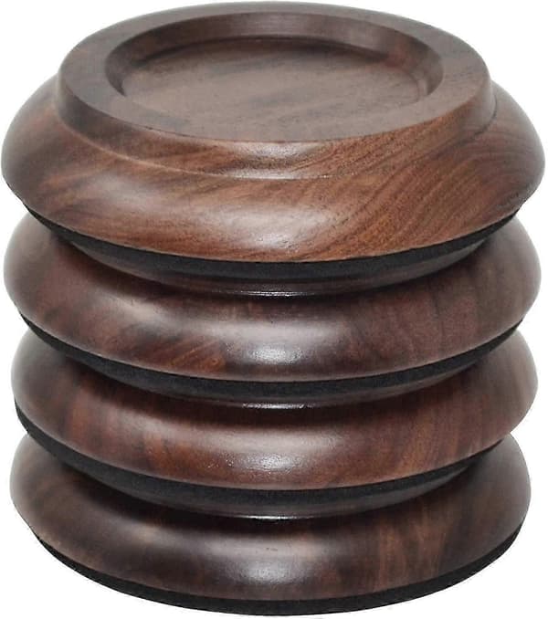 Opretstående klaverhjulkopper, træpuder til møbelben Black Walnut