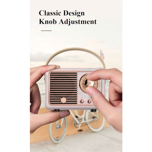 Bluetooth Audio Retro Mini Kannettava Audio Langaton Kortti Radio (Valkoinen),
