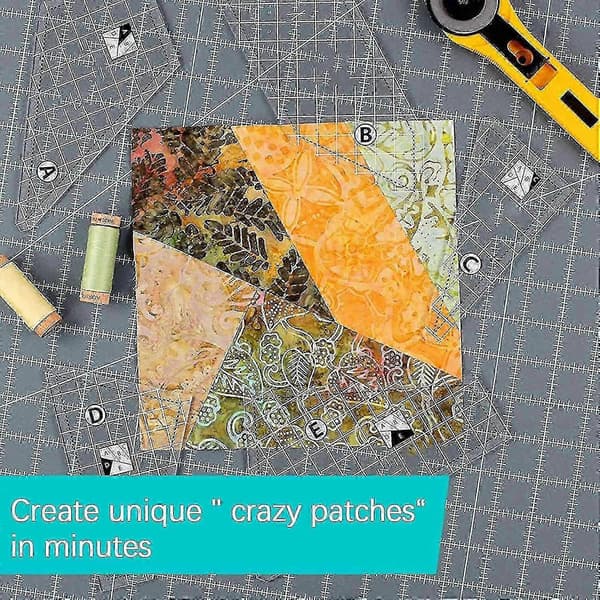 Crazier Eights Quilting Skabelonsæt 5 stk. med 8 tommer gitterlineal