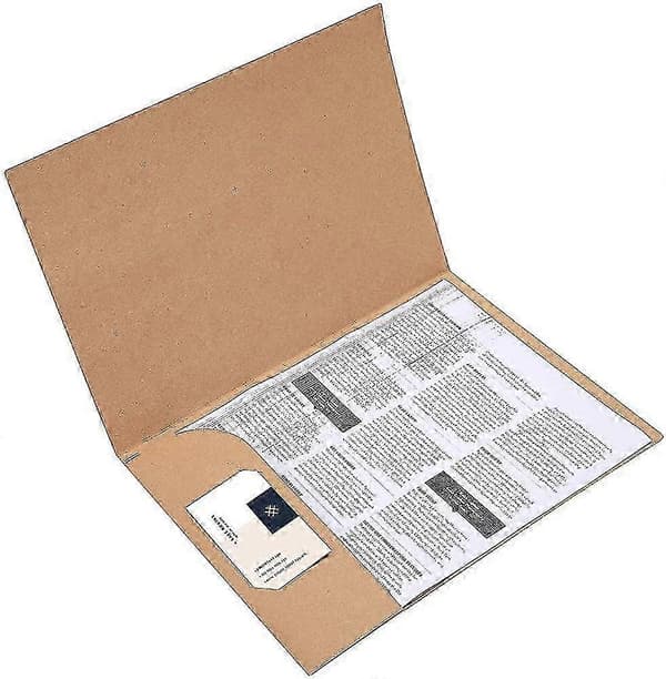 10 A4-mappar med flik och kraftpappersfoder, kartongfilorganisatör
