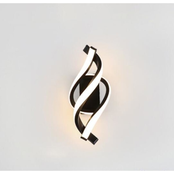 Moderne minimalistisk LED hængende væglampe (Sort, varmt lys),