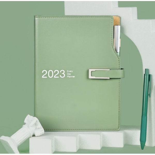 2023 årsplanerare A5 schema denna kalender anteckningsbok en sida per dag planerare (senaste smaragdgröna versionen juni-maj 2023),
