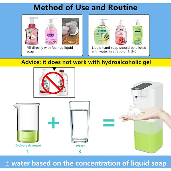 Automatisk sæbedispenser med induktion, håndspritmaskine, skumspray, desinfektionsmiddel, skummodel