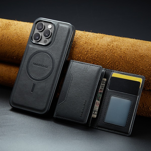 M2 Magnetisk Wallet Case til iPhone 16 Pro Max - Sort