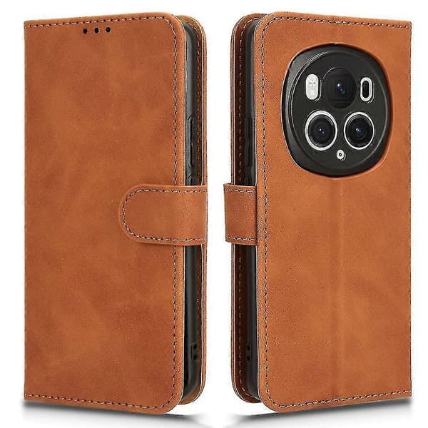 För Honor Magic6 Pro 5G Skin-touch Läderfodral Plånboksfodral Flip Telefonfodral - Ros Stil E Honor Magic6 Pro 5G Brown Style E Honor Magic6 Pro 5G