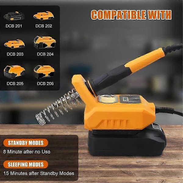 Ledningsfri loddestation til 20V Max batteri - Elektrisk digital LCD-display loddekolbestation gul Yellow