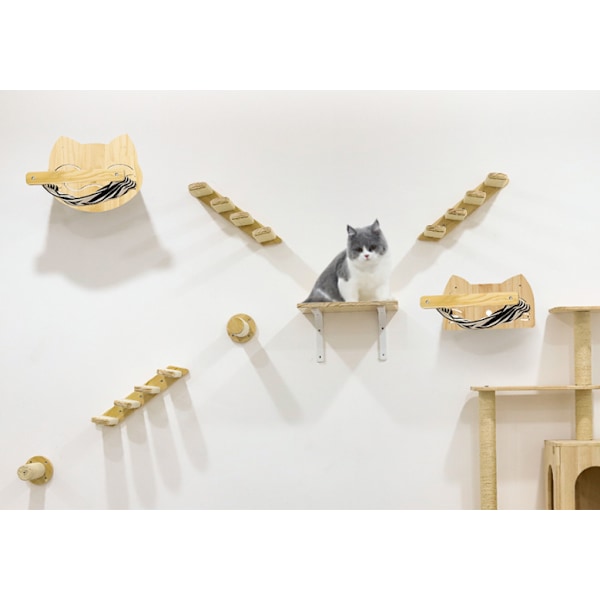 DIY Djurmöbler Kattklätterställning Katt Väggmonterad Kattsäng B