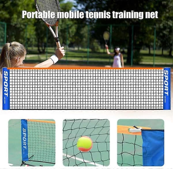 Bærbart foldbart tennisnet til børn og voksne, kort tennisnet 5,1 meter 5.1 Meter