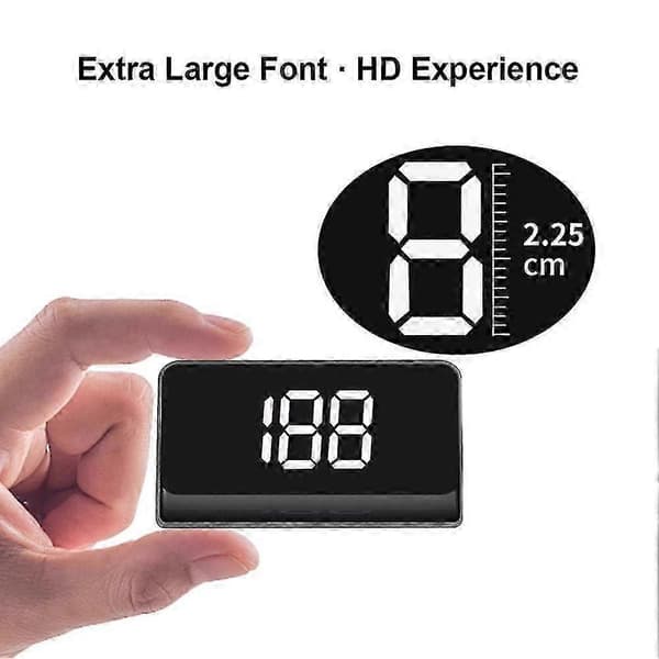 Universal Bil HUD Digital Speedometer GPS Plug and Play KMH/MPH Display Hvid MPH White MPH