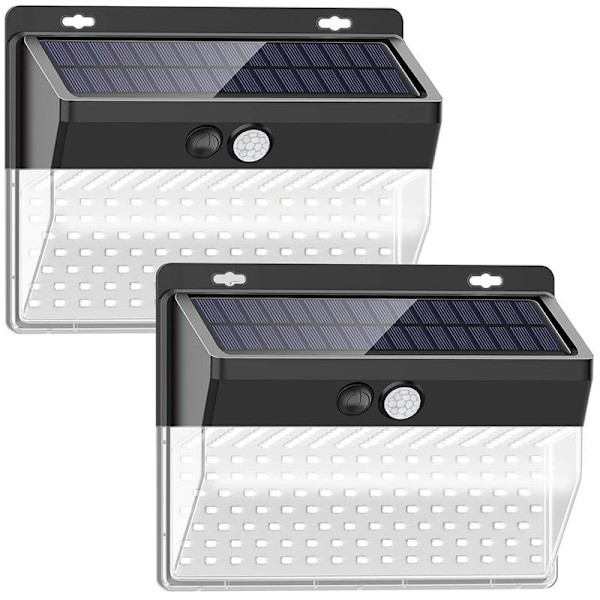LED solcelle væglampe infrarød menneskekrops lyssensor 206 lys 1 pakke