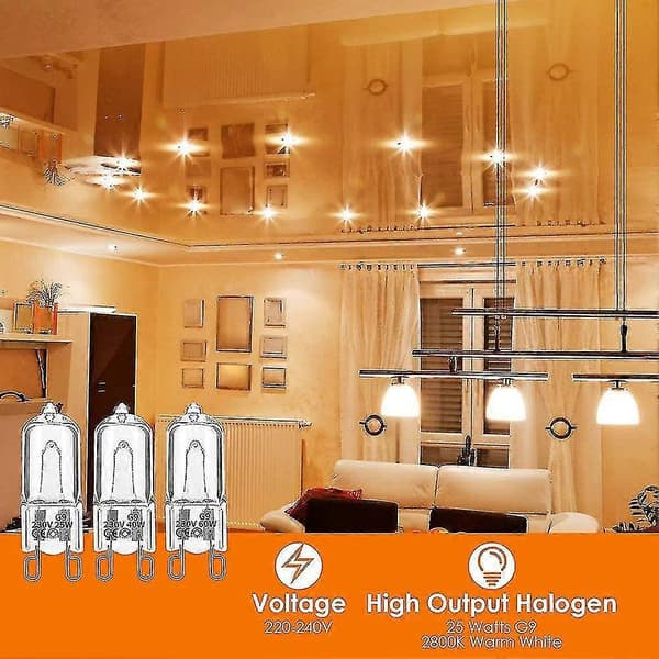 20 st 25W G9 Halogenlampor Varmvit 2800K Dimbar Belysning