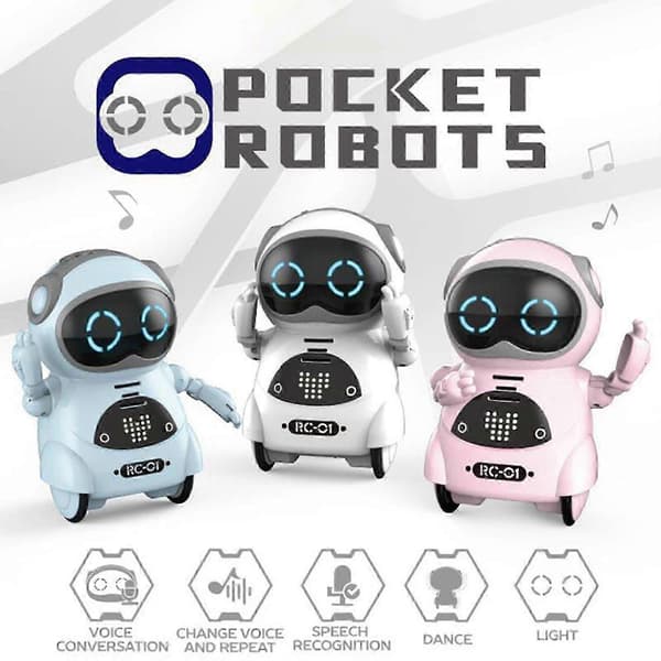 Smart Pocket Mini RC Robot Talande Dansande Berättelse Interaktiv Barnleksak Julklapp Blue