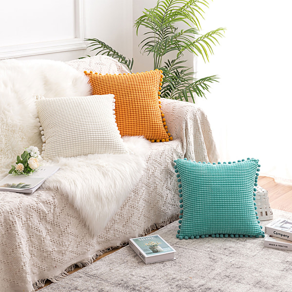 Möbeltyg Vardagsrum Soffa Kuddfodral Modernt Enfärgat Manchester Kuddfodral (Brun, 45*45cm),