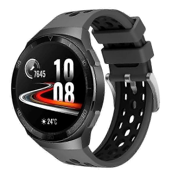 Silikoninen kellon ranneke Huawei Watch GT 2e harmaa musta Grey Balck