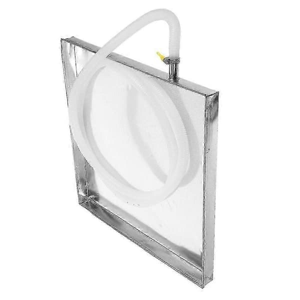 Silver Ac Droppbricka Med Dräneringsslang För Utomhusinstallation, 40x40x3 Cm Läcksäker Bricka