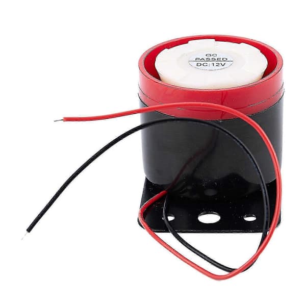 12V DC 120dB Høj Sirene Buzzer til Bil Sikkerhedsalarm Sort Rød Black  Red