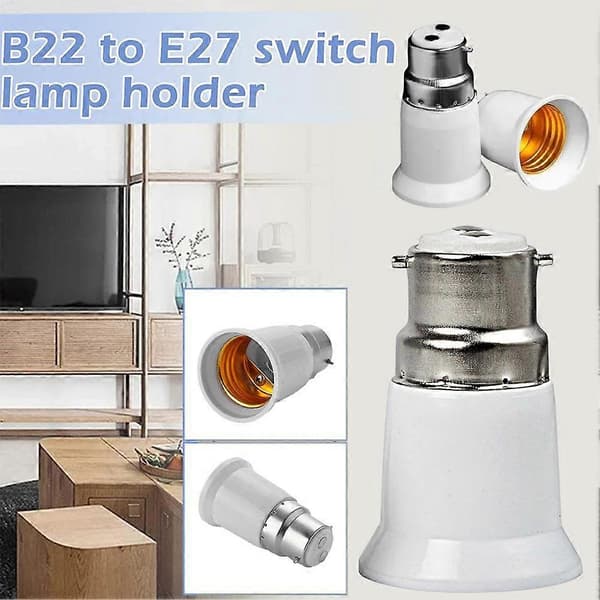 Loftslampe Ventilatoradapter B22 til E27 Fatningskonverter B22 til E27 Pærekonverter til Lampedele Tilbehør 2 stk. 2pcs