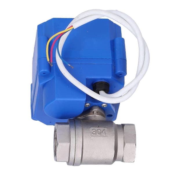 Motoriseret kugleventil rustfrit stål lige gennem mini hydraulisk fitting DN15 DC12V