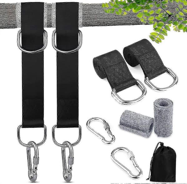 Remgunga, Trädhammockhängare, Hammockremgunga med 2 D-krokkarbinhakar och 2 Trädskyddsdynor Bästa Presenten