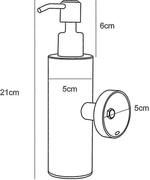 Vægmonteret forkromet sæbedispenser i rustfrit stål 304, 200 ml kapacitet