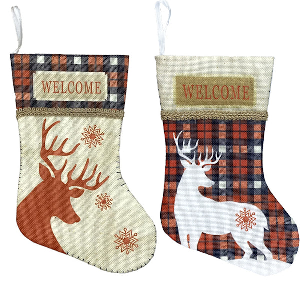 Små Julstrumpor, Juldekorationer, Julklappar, Hängen, Julklappspåsar, Godispåsar, Presentpåsar (2 stycken)