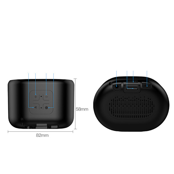 Trådlös Bluetooth-högtalare, Mini-högtalare, Subwoofer Bluetooth-högtalare (Svart)