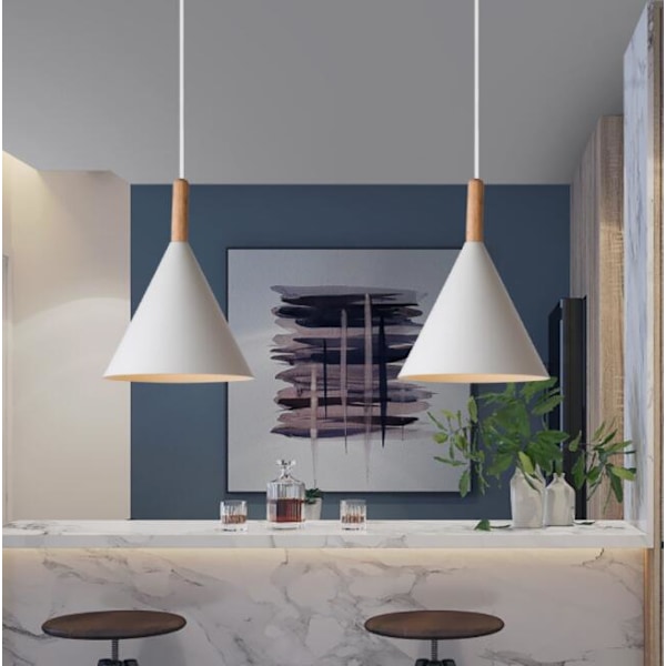 Simple Modern Macaron Justerbar Pendellampa Enkelhuvud (19cm Vit, Utan Ljuskälla),