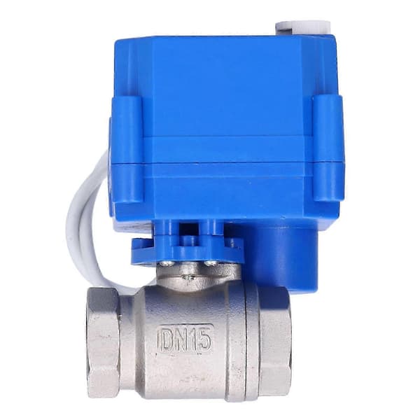 Motoriseret kugleventil rustfrit stål lige gennem mini hydraulisk fitting DN15 DC12V