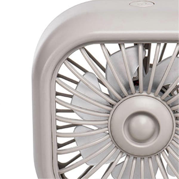 Bilventilator med farverigt lys, 3 vindhastigheder, lav støj, USB-køleventilator til køretøjer, khaki